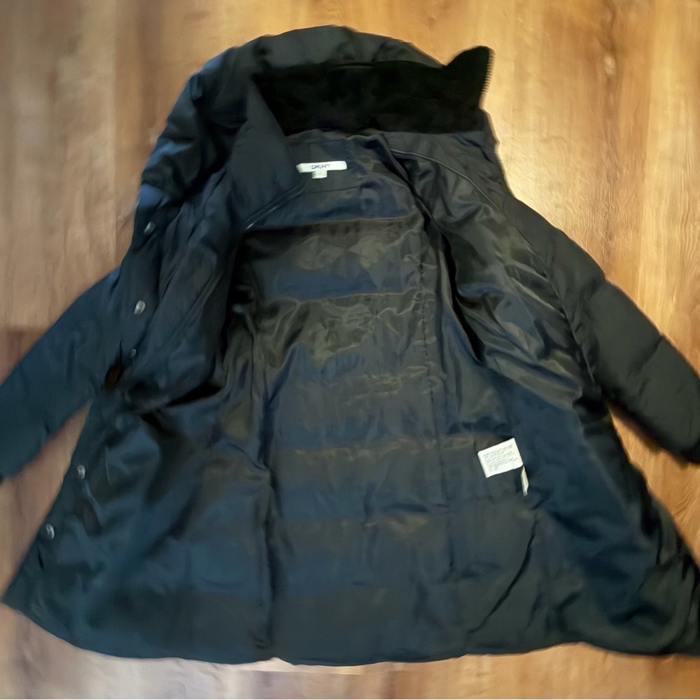 DKNY Womens Black Down Coat - Picture 5 of 7